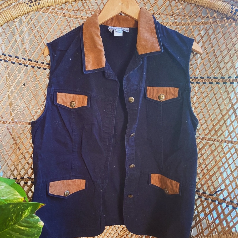 Vintage western denim vest XL